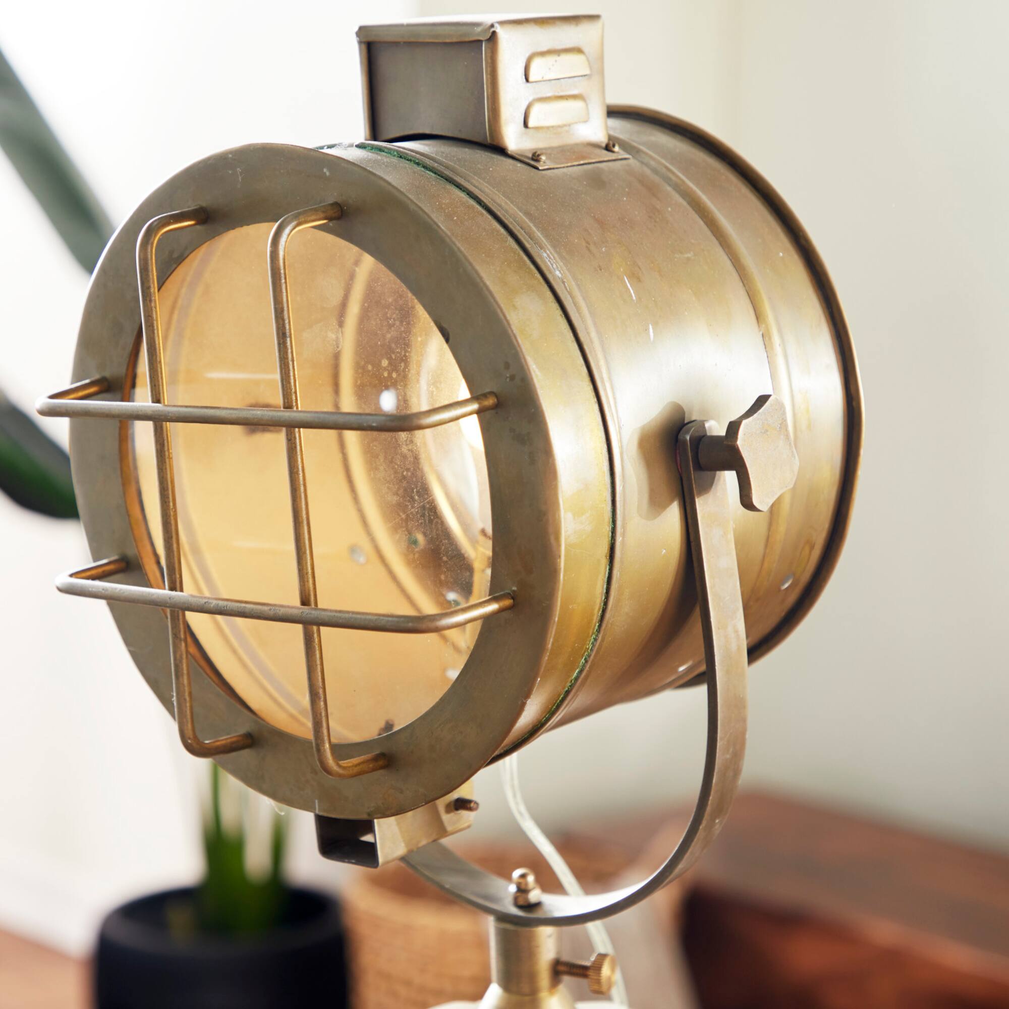 71" Brown Wood Industrial Floor Lamp